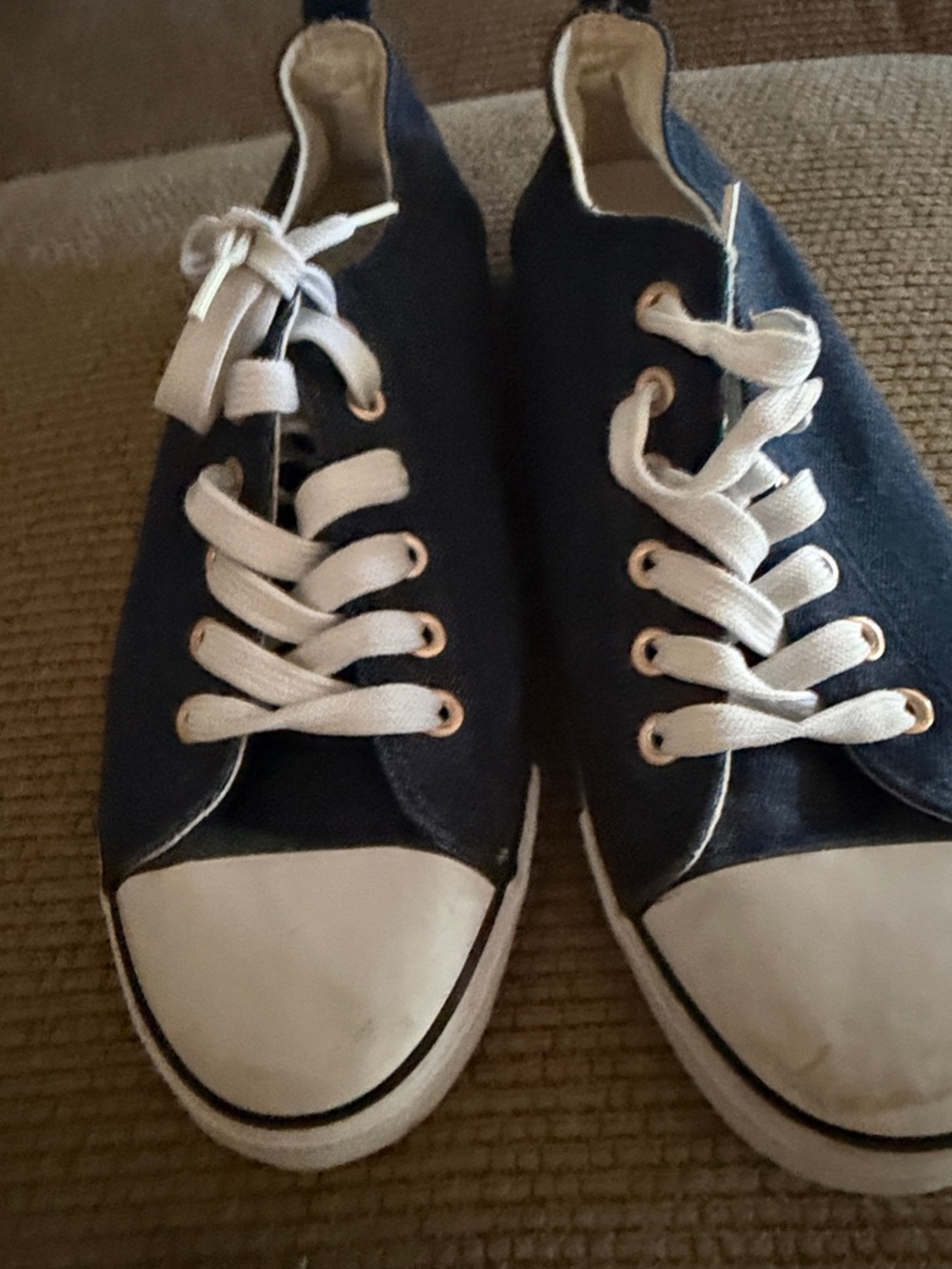 Women's Navy/Denim Canvas Lace-Up Sneakers